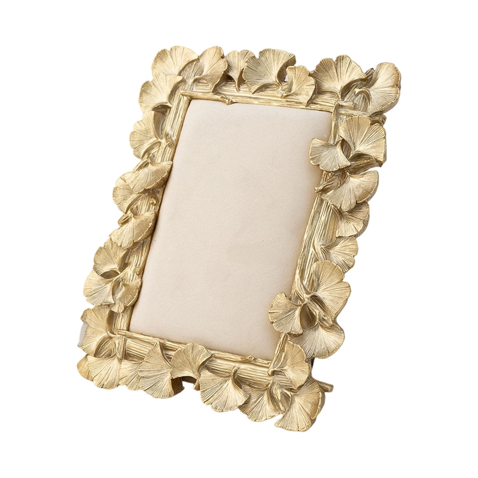 HDOYTXXM Jewelry Presentation Stand with Soft Velvety Slots and Natural Ginkgos Resin Frame for Retail Use Decorative Ginkgos Rings Holder
