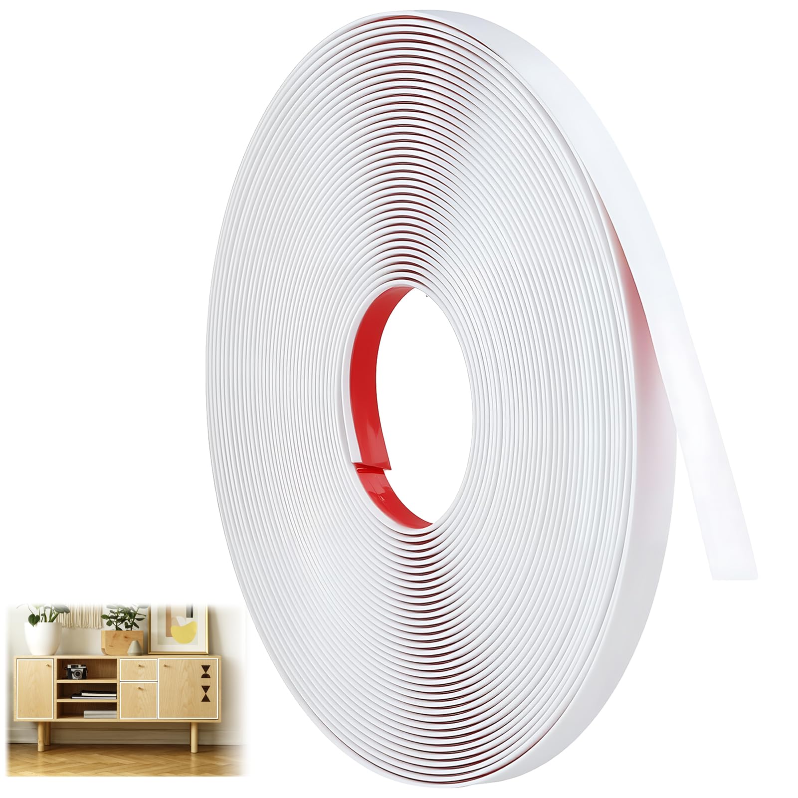 10 M X 1 cm Modanatura Adesiva Nastro Di Decorazione Auto-Adesivo Adatto per Finestre Porte Specchi Paraschizzi Da Cucina E Mobili Bianco