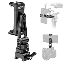 NEEWER Supporto per telefono in metallo con morsetto NATO Cold Shoe Compatibile con DJI RS5 RS4 RS3 Pro RS2 RSC2 Gimbal, Supporto inclinabile a 180° Compatibile con iPhone 15 Pro Camera Cage, GA010