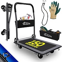 Tronitechnik Transport trolley, parcel trolley, folding with swivel castors, 150 kg load capacity with non-slip coating, grip pad, brackets, loading area 72 x 48 cm