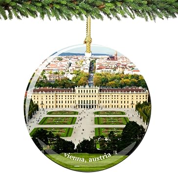 Vienna Austria Christmas Ornament 2.75 Inch Double Sided Porcelain Austrian Christmas Ornaments