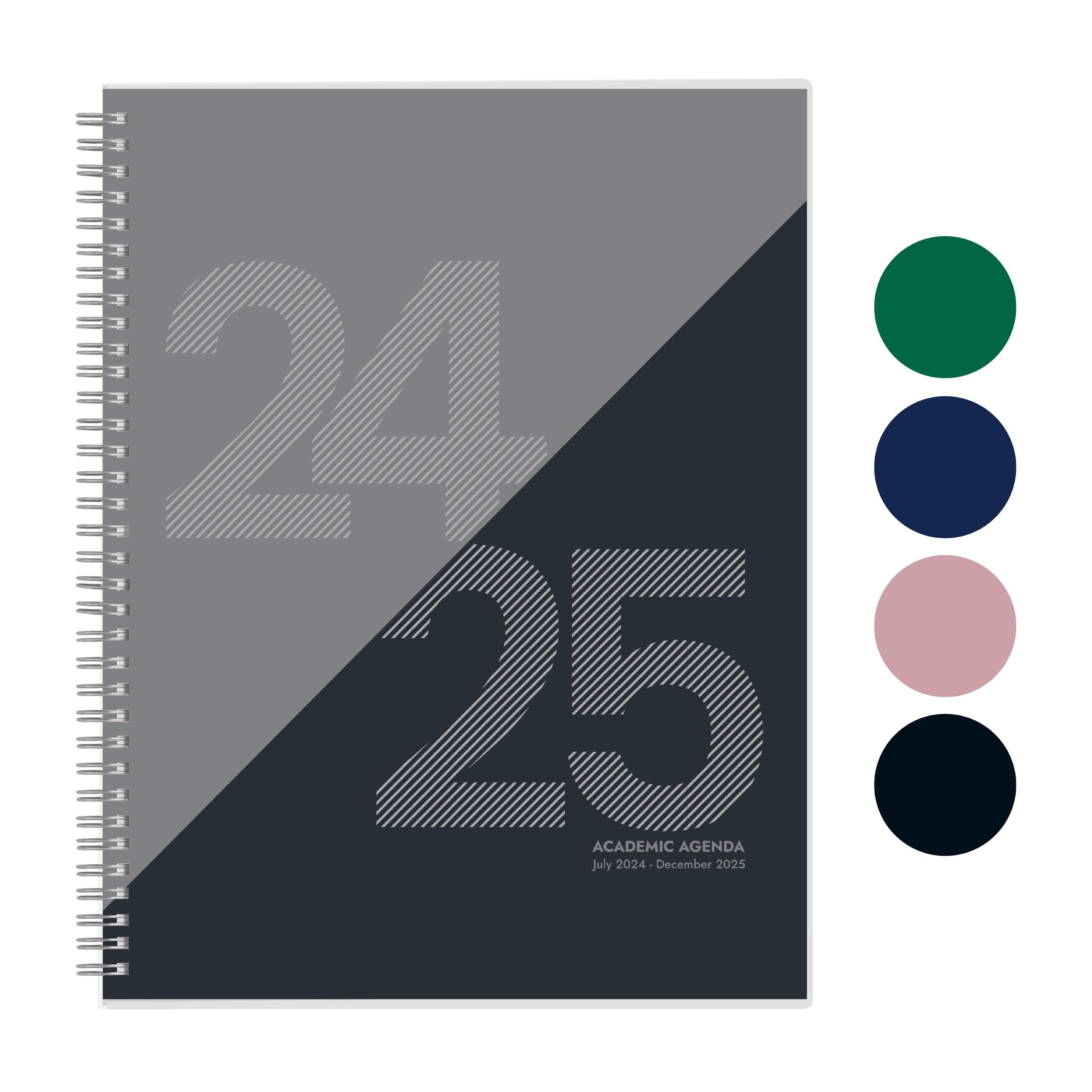 Rileys Planner 2024-2025 Academic Year, 18-Month Academic Weekly Planner - Geographic Weekly & Monthly Agenda Planner, Flexible Cover, Notes Pages, Twin-Wire Binding (8.5 x 11 inch, Black)