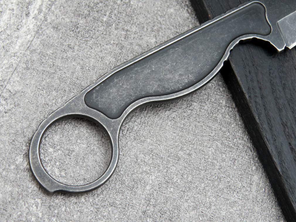 Ccanku C1101 Fixed Blade Knife D2 Blade, Stainless Steel Handle and