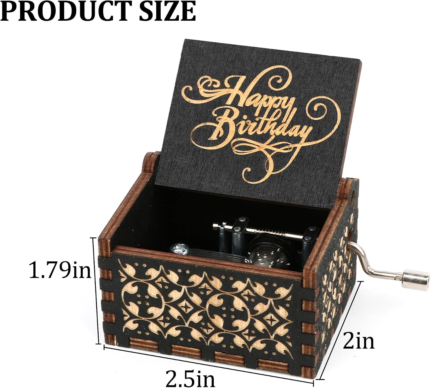 Happy Birthday Music Box Gift - Bday Gift for Daughter Son Wife Husband Boyfriend Girlfriend Wooden Hand Crank Musical Box Play Happy Birthday to You