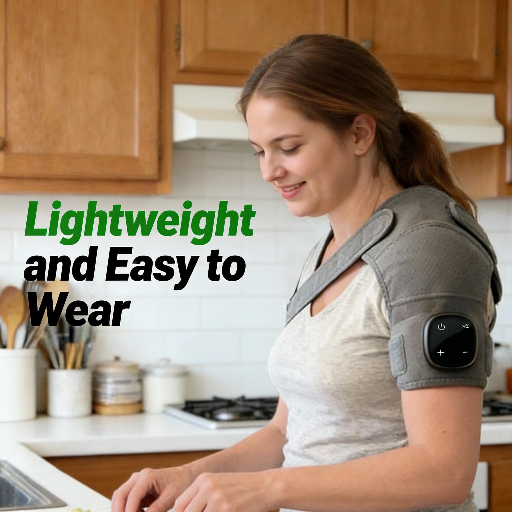 RejuvaCare Neck Shoulder Massager with Heat, Air Compression & Vibration, 4D Kneading Deep Tissue Massage, Heated Shoulder Wrap for Men & Women, Adjustable Straps, Cordless for Home & Car Use (Grey) - 5