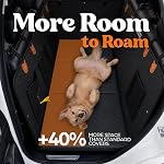 PawRider Hard Bottom Back Seat Extender for Dogs – Waterproof Dog Car Seat Cover & Hammock with Thick Foam Padding, Non-Slip Platform Dog Bed, Back Seat Protector for SUV, Truck, Sedan