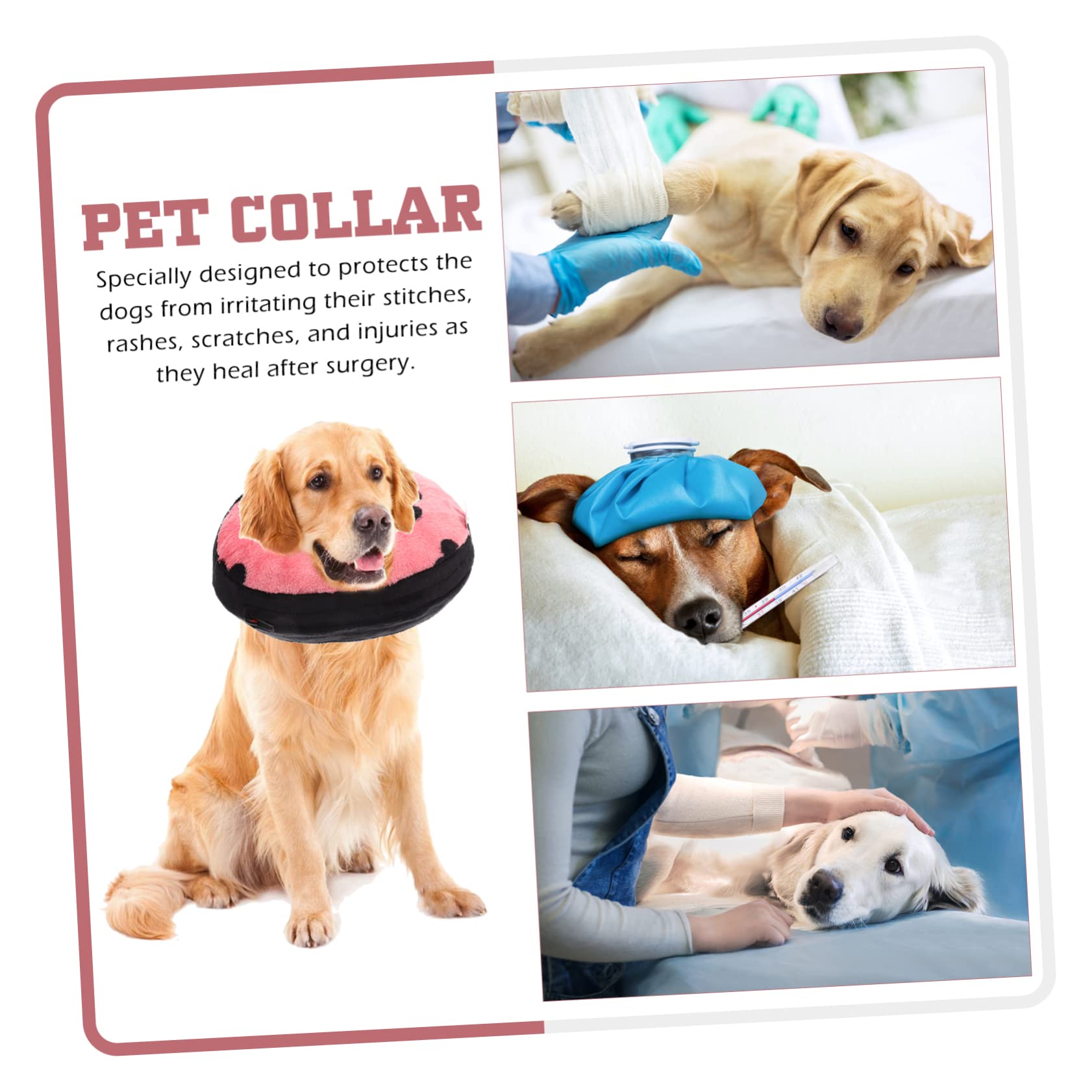 Didiseaon 4 Uds Collar Elizabeth Collar De Perro De Recuperación Collar Inflable para Mascotas Cono De Donut para Perros Después De La Cirugía Conos De Gato para Perros Después De La