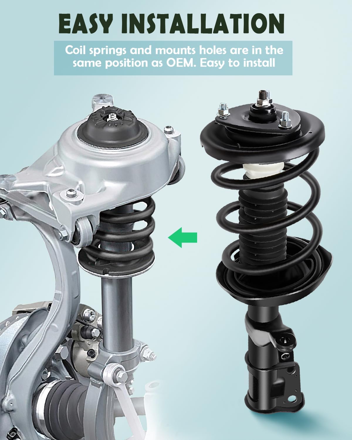 SCITOO Front Pair Strut & Spring Complete Assembly Compatible with 2002-2006 for Honda CR-V Complete Struts 172144 172143