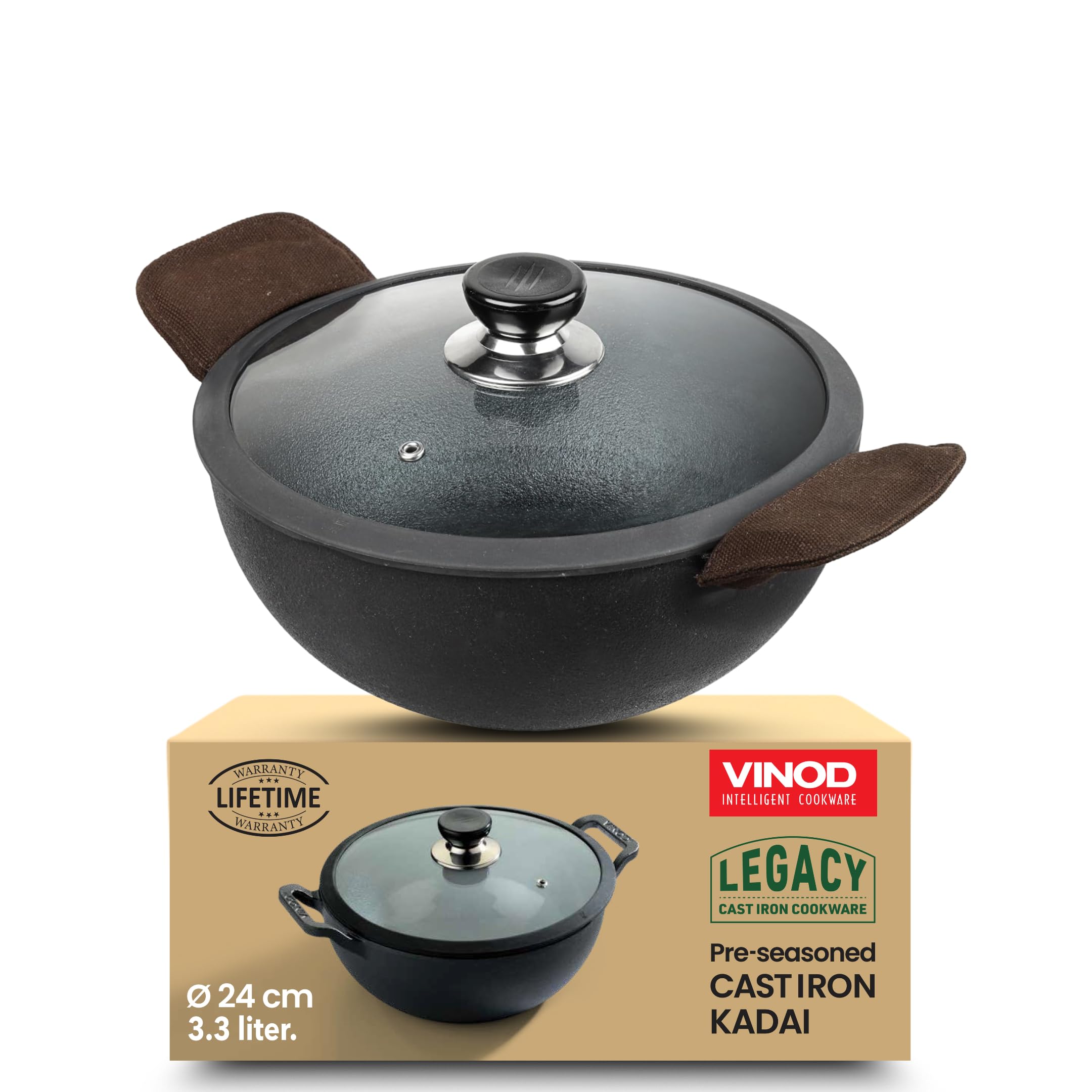 Vinod Legacy Cast Iron Kadai - Authentic Indian Cooking -1 Vinod Legacy Cast Iron Kadai - Authentic Indian Cooking -1
