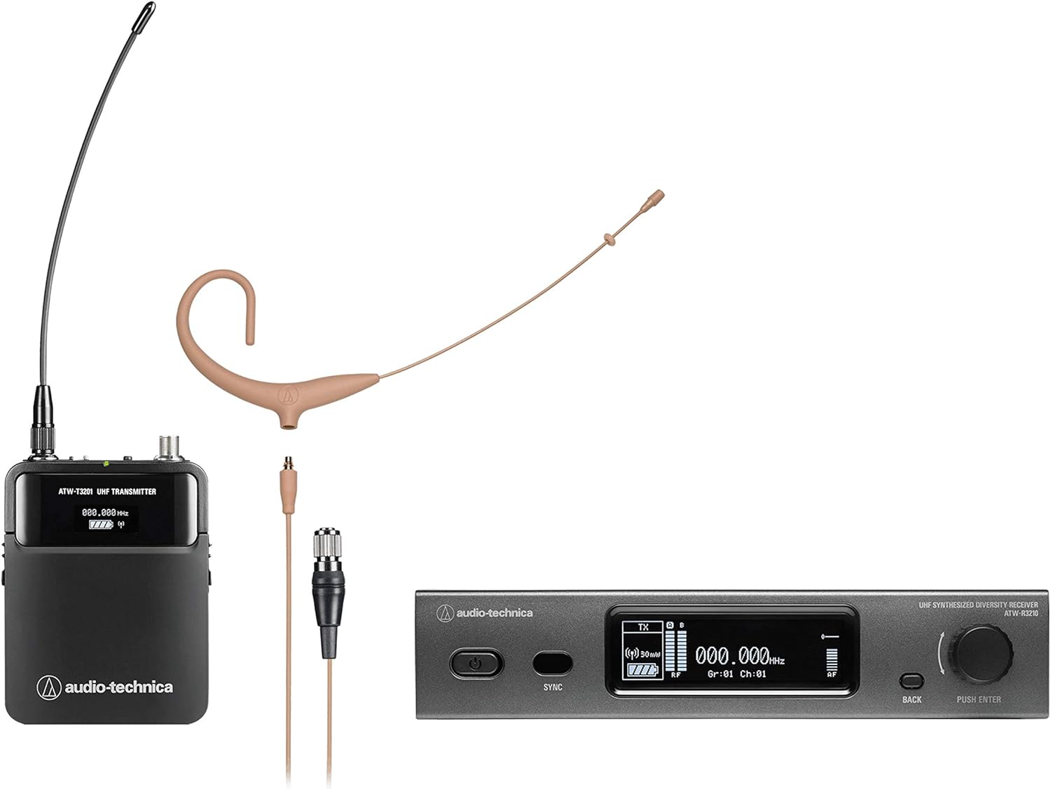 Audio-Technica ATW-3211/892xTH Wireless Headworn Microphone System - DE2 Band