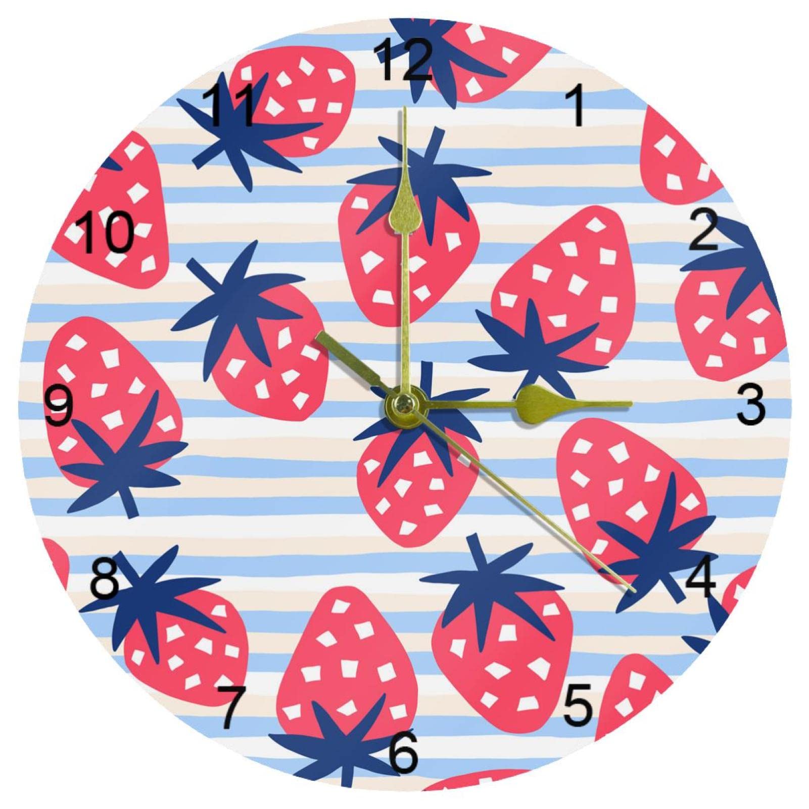 Horloge murale silencieuse à chiffres arabes pour école et maison 25,4 cm