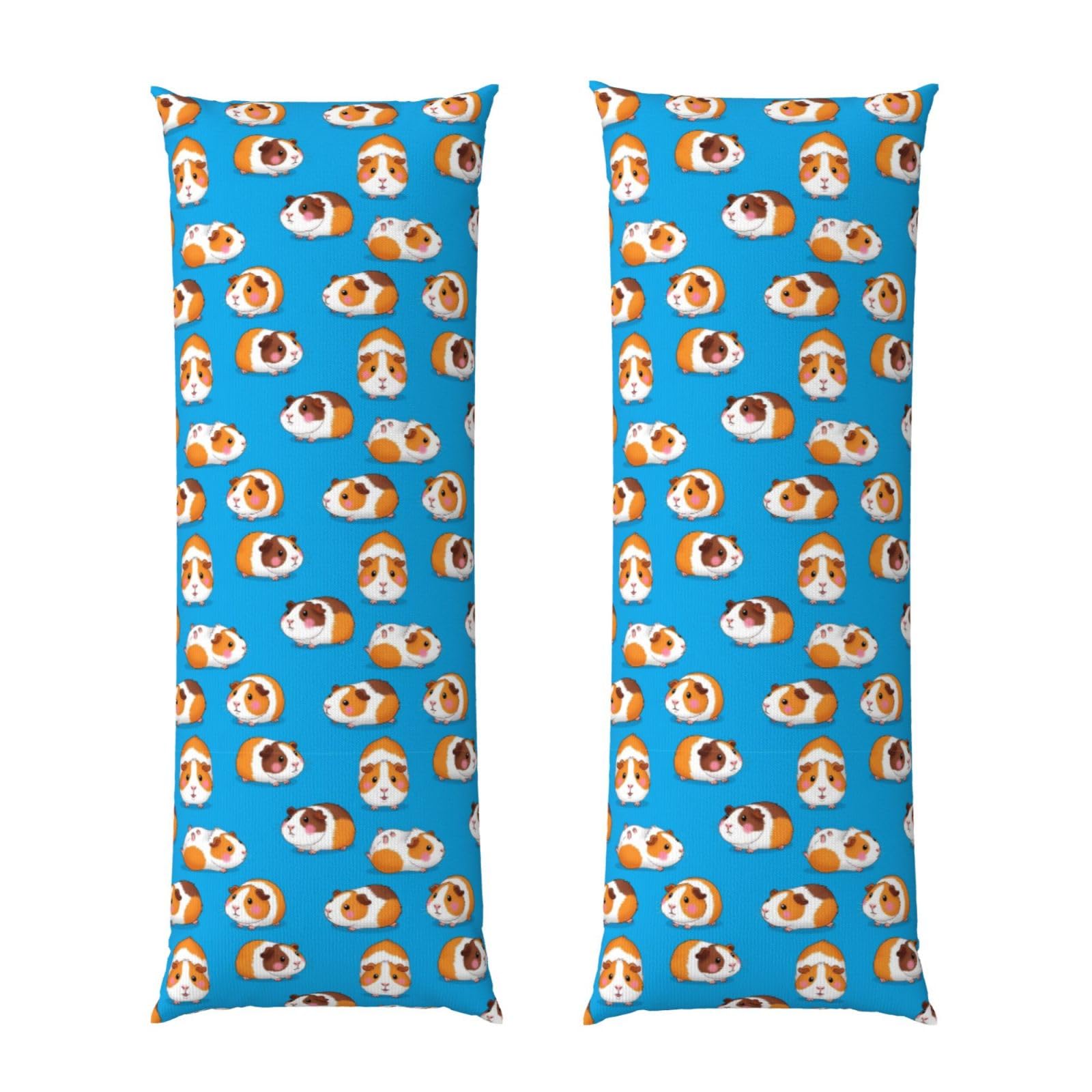 Body Pillow Cover 20x54 Inch, Cute Cartoon Guinea Pigs, Silky Soft Long Pillowcase with Hidden Zipper, Wrinkle Resistant Cushion Case for Couch Bed Home