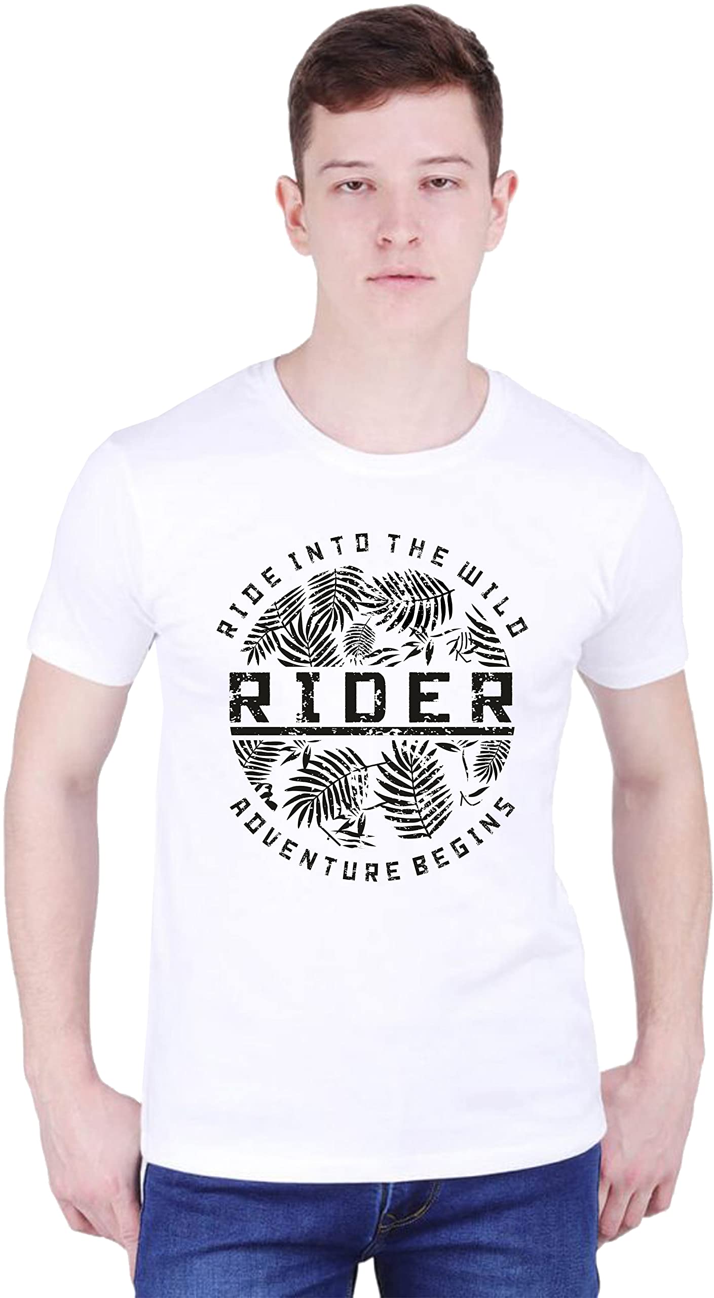 Men's Black Ride into The Wild Rider Adventure Begins T-Shirt-picture-66