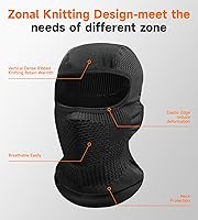 Vista 4 de Pasamontañas de esquí y motocicleta, resistente al viento, diseño transpirable con ventilación nasal y bucal, apto para casco, forro suave