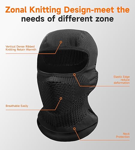 Miniatura 4 de Máscara de esquí y motocicleta extra gruesa, resistente al viento, ventilación nasal y bucal, apta para casco, forro para esquíequitación