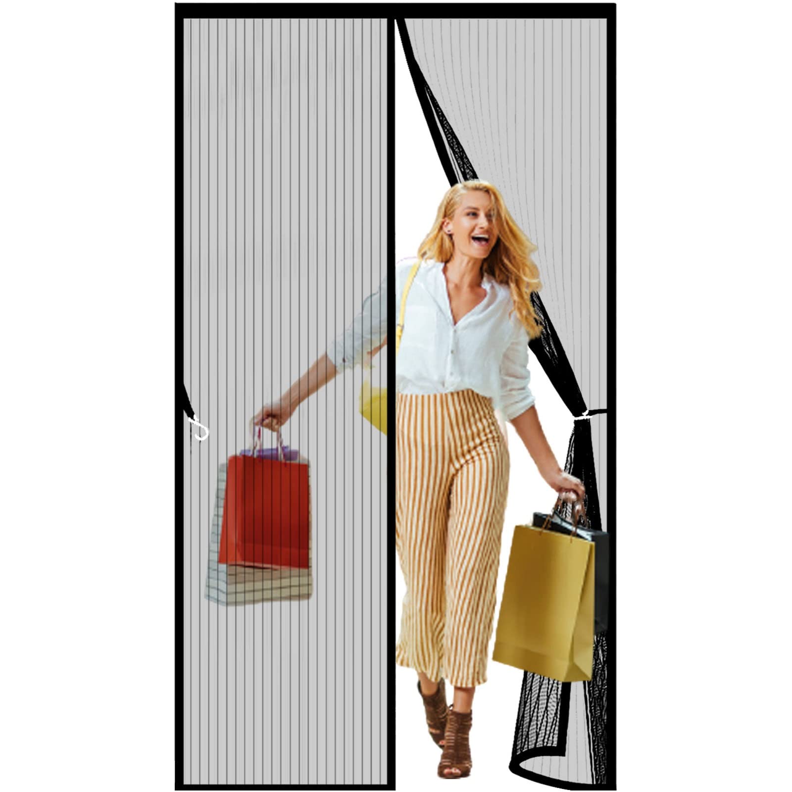 Fermeture automatique de moustiquaire pour porte 150x230 noir