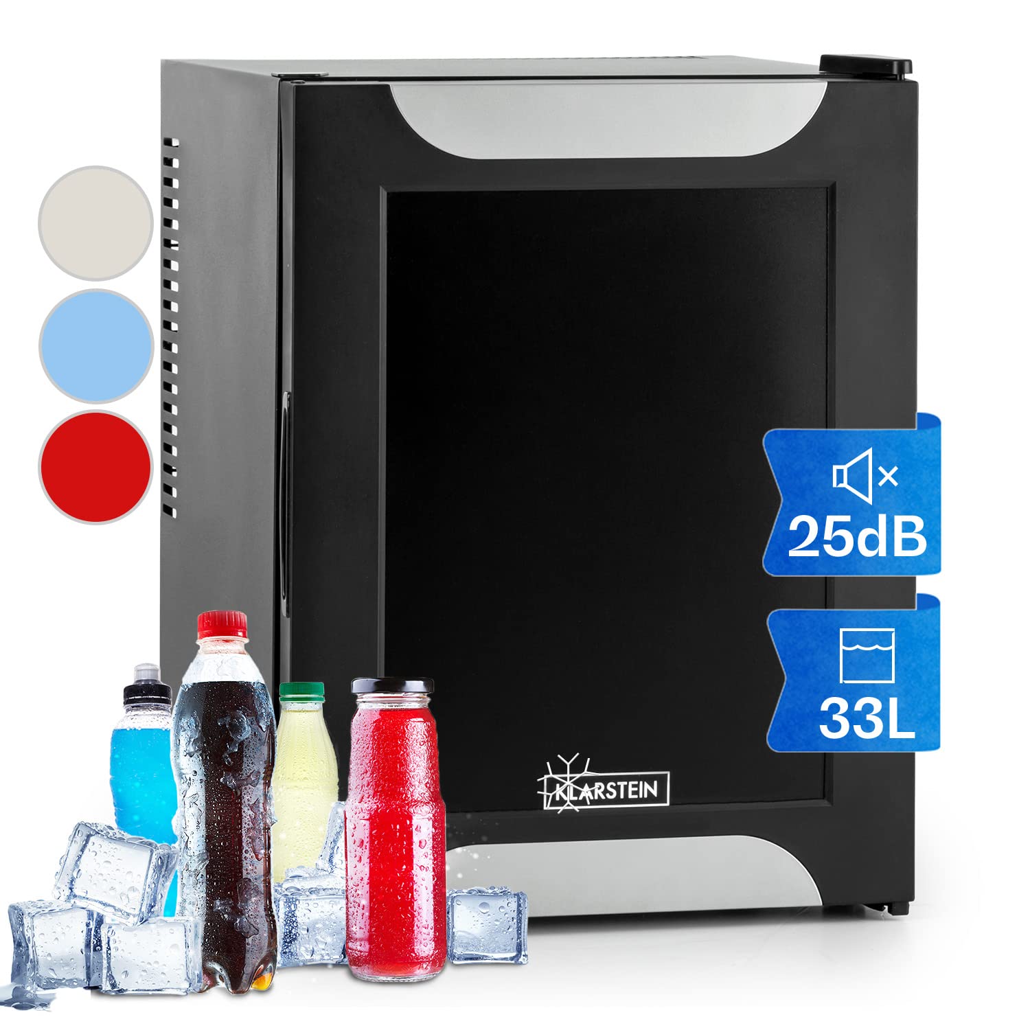 KLARSTEIN Small Fridge for Room, Mini Fridge Food, Beverages, Beer, Cosmetics, Small Refrigerators with Indoor Lighting, Small Fridges 30L Adjustable Shelf, Silent — view 12