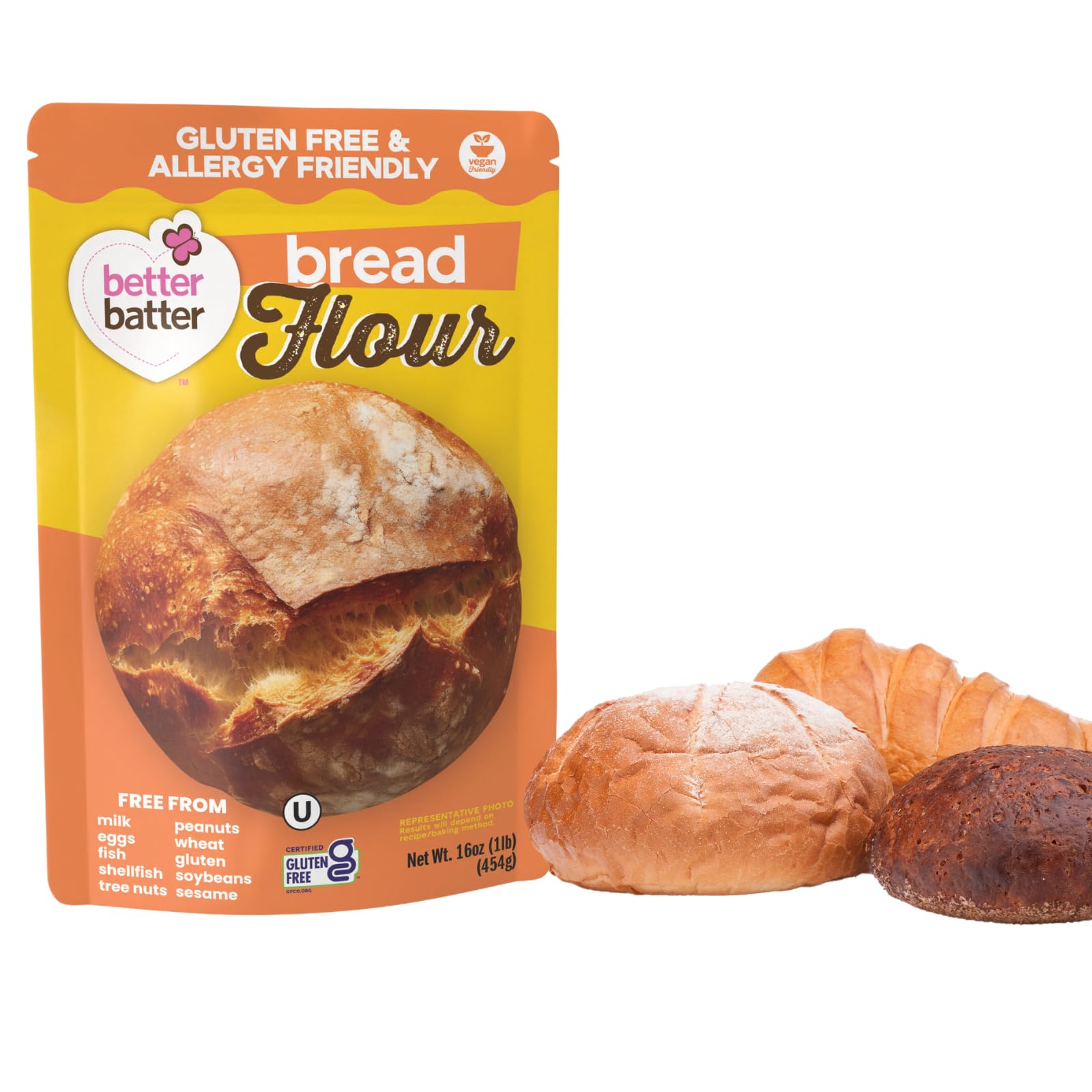 Better Batter Bread Flour | Certified Kosher & Gluten Free Flour for Baking Top 9 Allergen-Free Perfect for Yeast Bread Recipes & Pie Crusts! Knead,