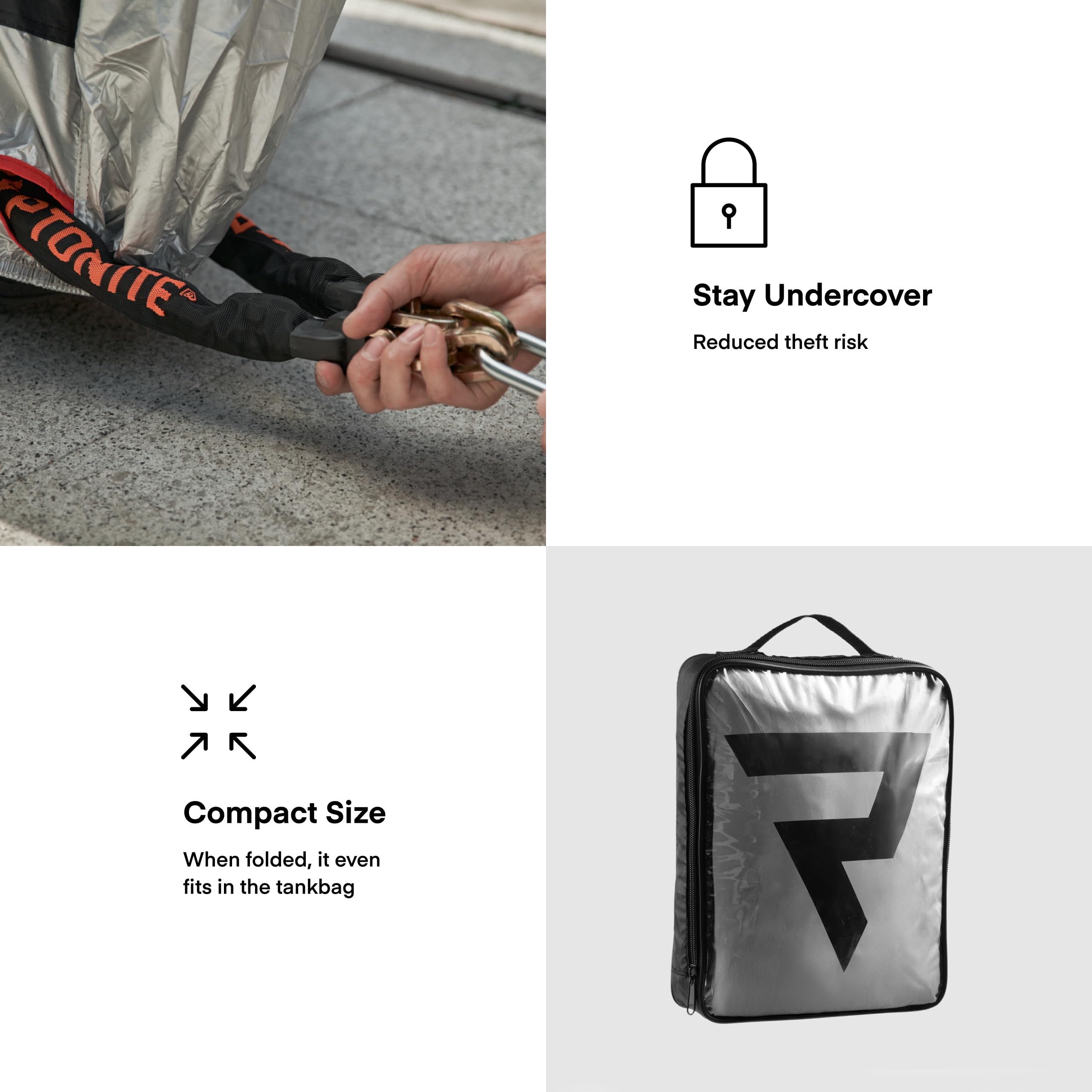 REBELHORN Shelter Top Case Motorradabdeckung | Strapazierfähiges Polyester | Motorradkoffer kompatibel | Zwei Löcher zur Anti-Diebstahl-Kette | Figurbetonte Passform