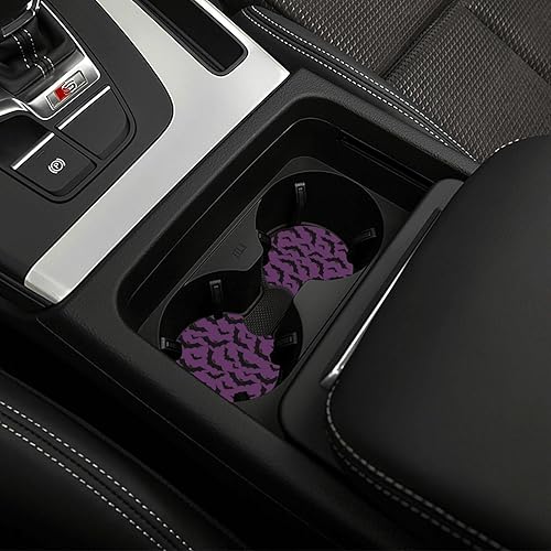 Miniatura 5 de Portavasos de automóvil de murciélago de Halloween para mujeres y hombres, tapete decorativo absorbente de goma para taza de automóvil con parte