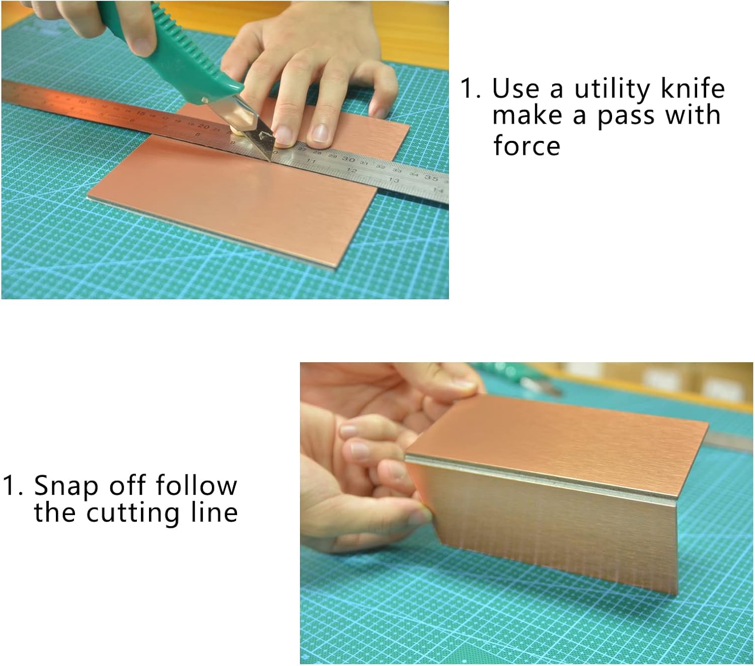 Aluminum Peel and Stick Backsplash Panels - 3"x6" Brushed Copper Kitchen Wall Decor, 80-Pack (Copper Color)