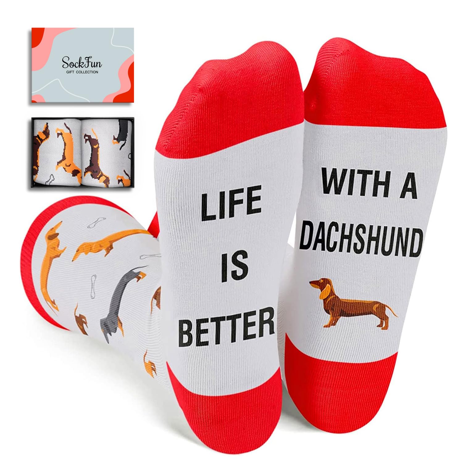 Funny Dog Sock for Women Men - Corgi Golden Retriever Gift, Shepherd Boston Chihuahua Sock
