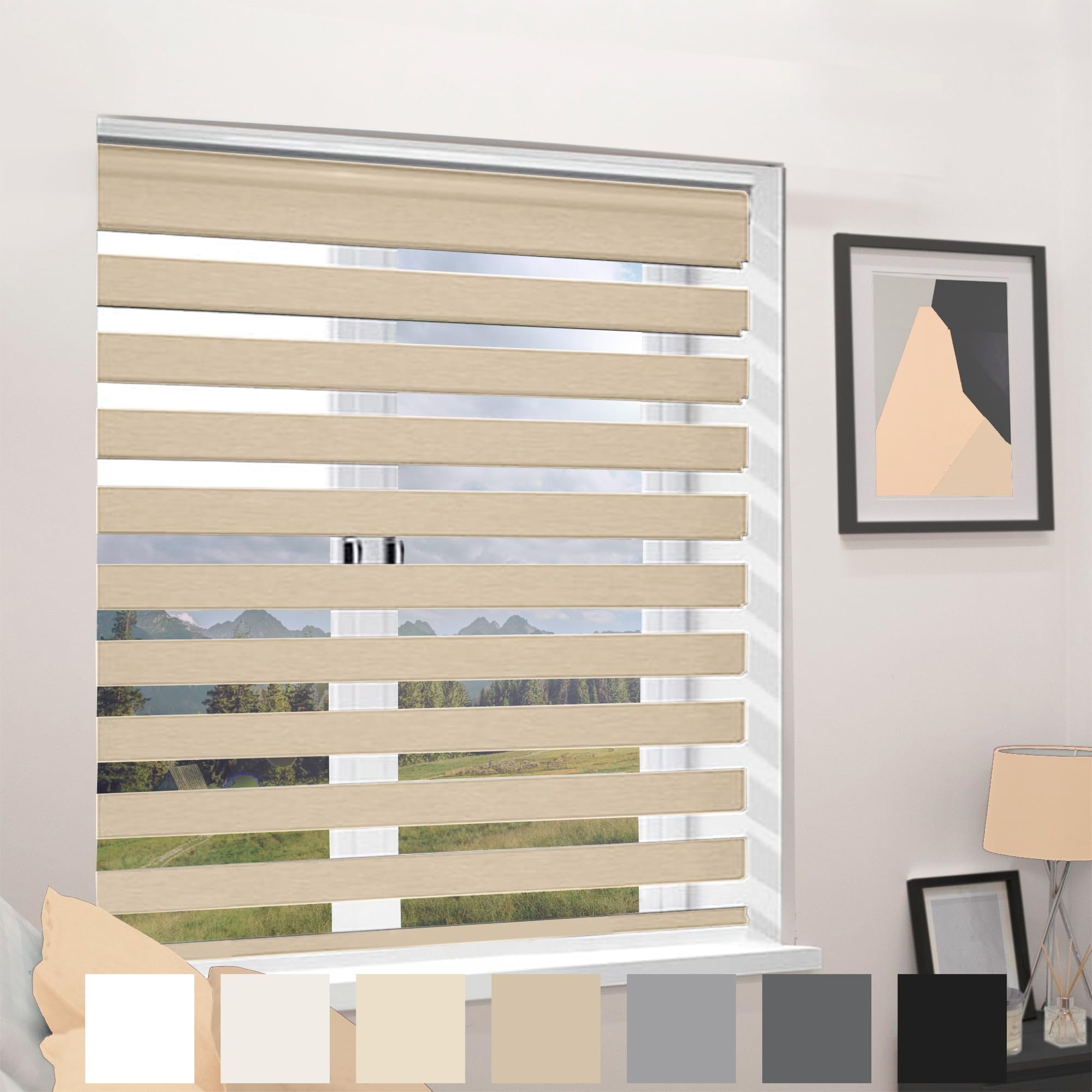 MTM Day Night Blind Taupe 180cm Long Drop