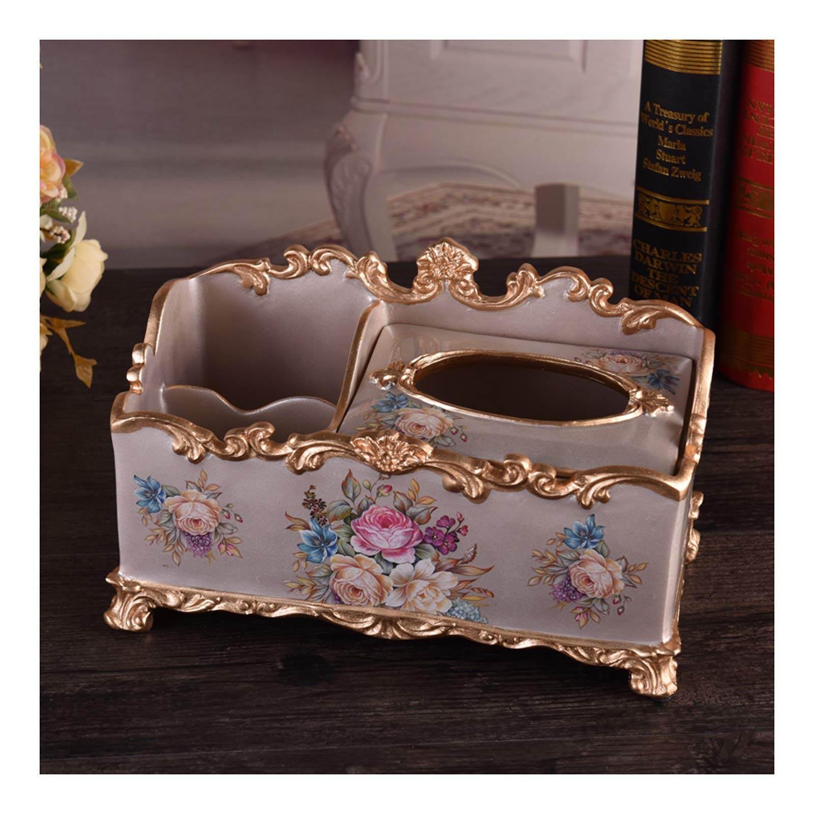 Portafazzoletti Multifunzionale Moda creativa depositaria tessuto scatola soggiorno tappo di tessuto bagno multifunzione resina tessuto scatola del tessuto decoraggio desktop decorazione domestica orn