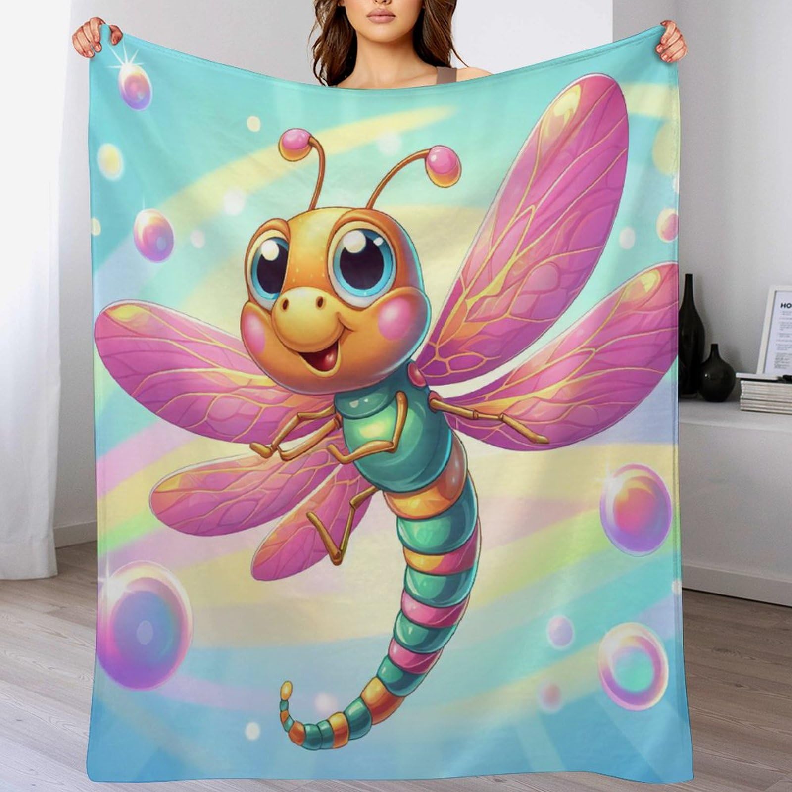 Couverture de canapé douce style libellule pour vos soirées cocooning au salon