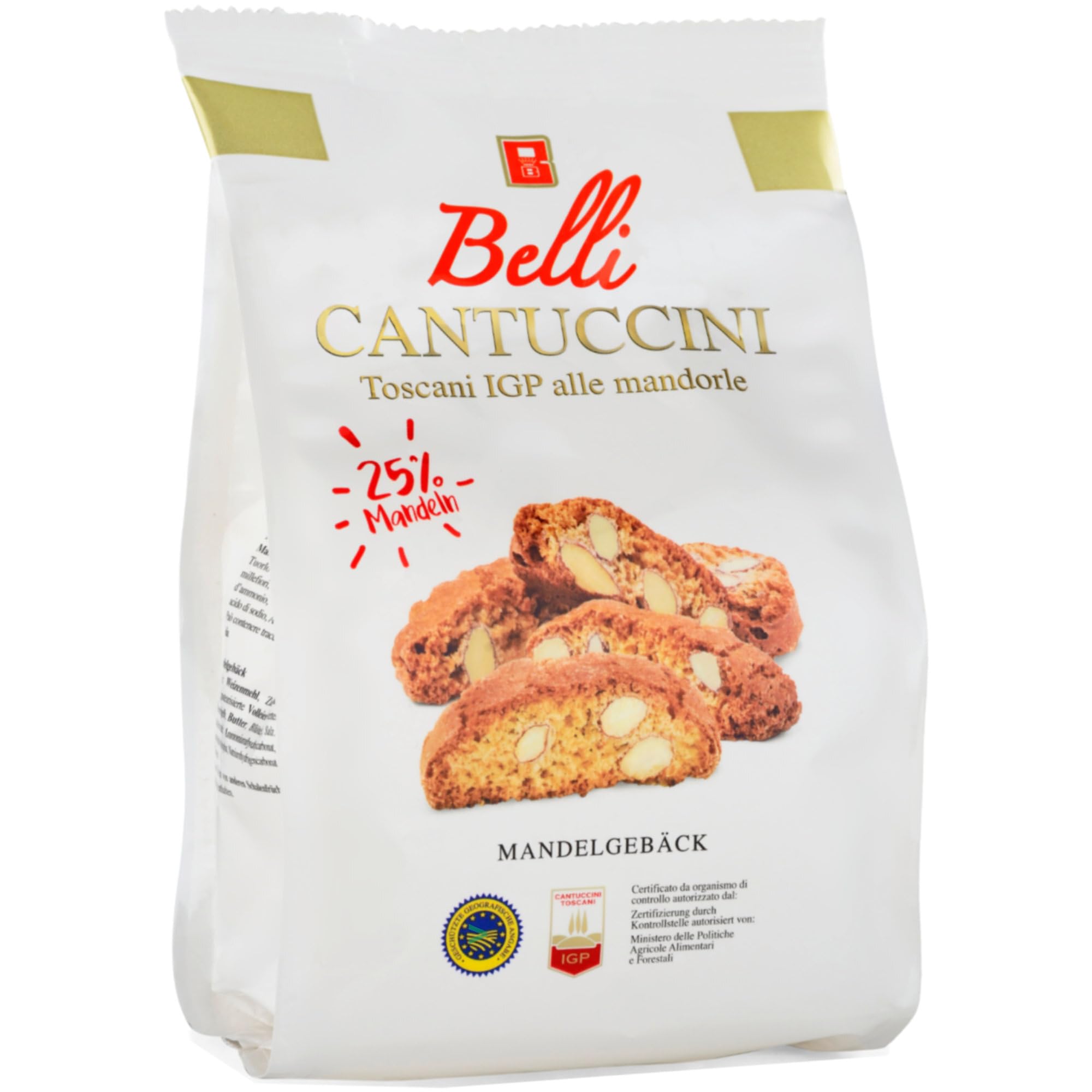 Belli Cantuccini Gebäck mit 25% Mandeln VPE (10x250g Beutel) + usy Block