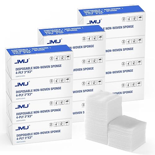 Miniatura 32 de JMU Almohadillas de gasa, 3000 almohadillas de gasa de 2 x 2, esponjas de gasa no tejidas de 4 capas, gasa multiusos