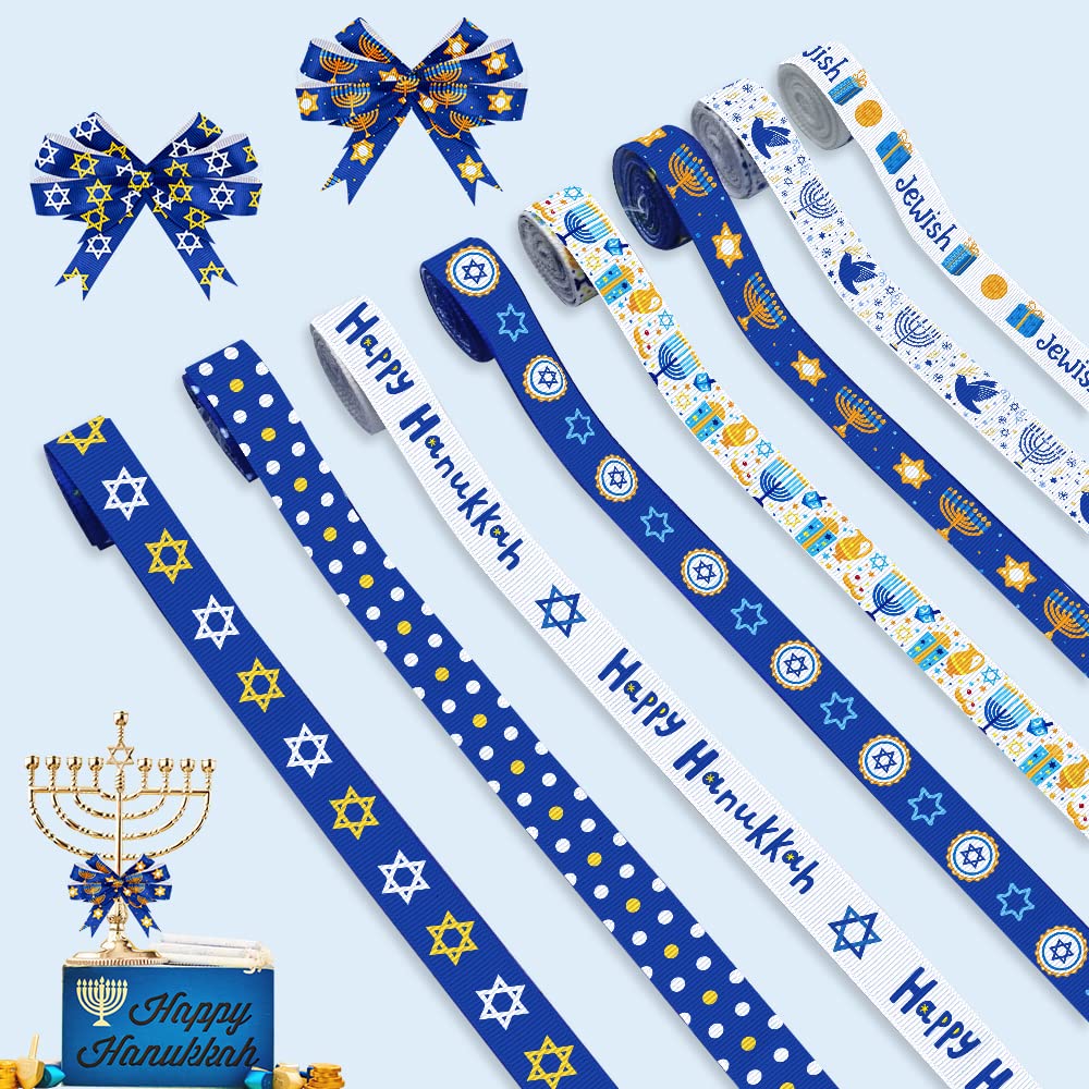 Amazon.com: 8 Pieces Hanukkah Grosgrain Ribbons 3/8