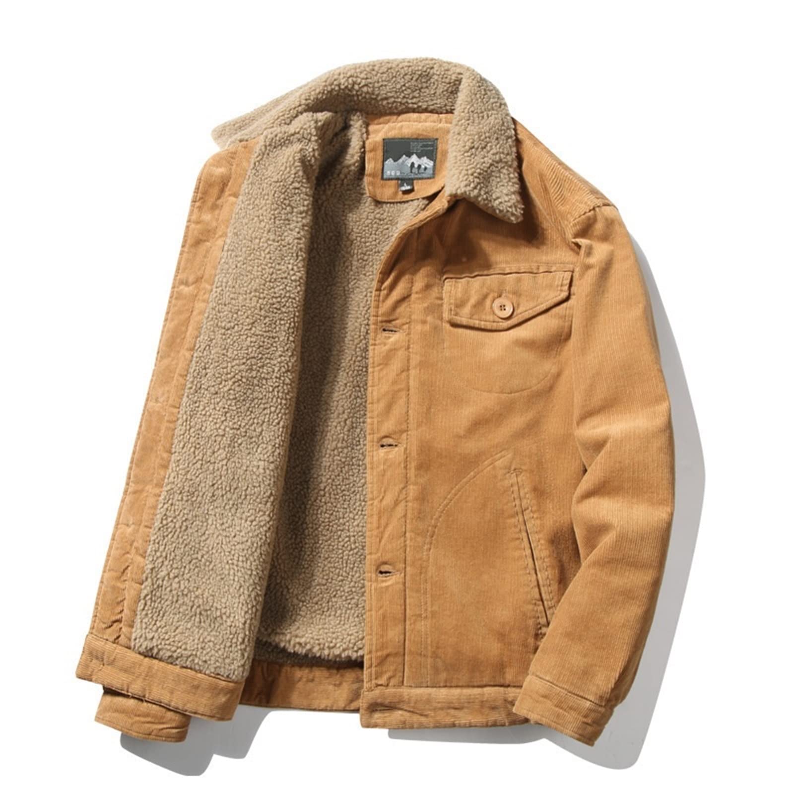 Piumino Uomo Winter Casual Thick Cargo Jacket Men's Windproof Warm Padded Cashmere Coat Coat Coat(Beige,XXXXL)