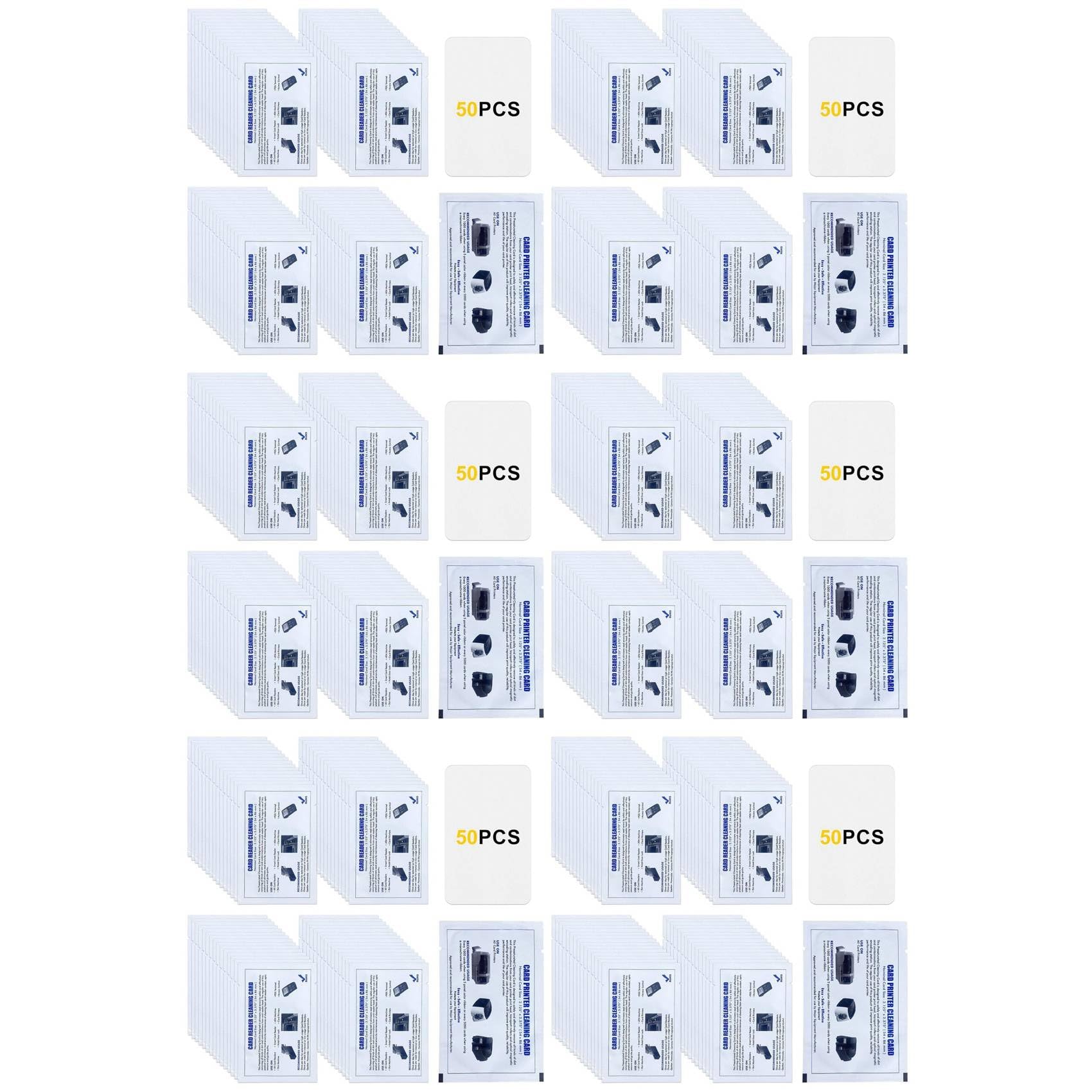 Carte di Pulizia per Lettori di Schede CR80, Pulitore per Lettori di Schede A Doppio Lato da 300 Pezzi, Carte di Pulizia per Terminali A Scorrimento POS