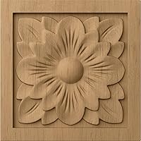 Vista 1 de Ekena Millwork ROS03X03X00DGLW - Roseta cuadrada de flor de cornejo pequeña, 3 pulgadas de ancho x 3 pulgadas de alto x 58 pulgadas de profundidad