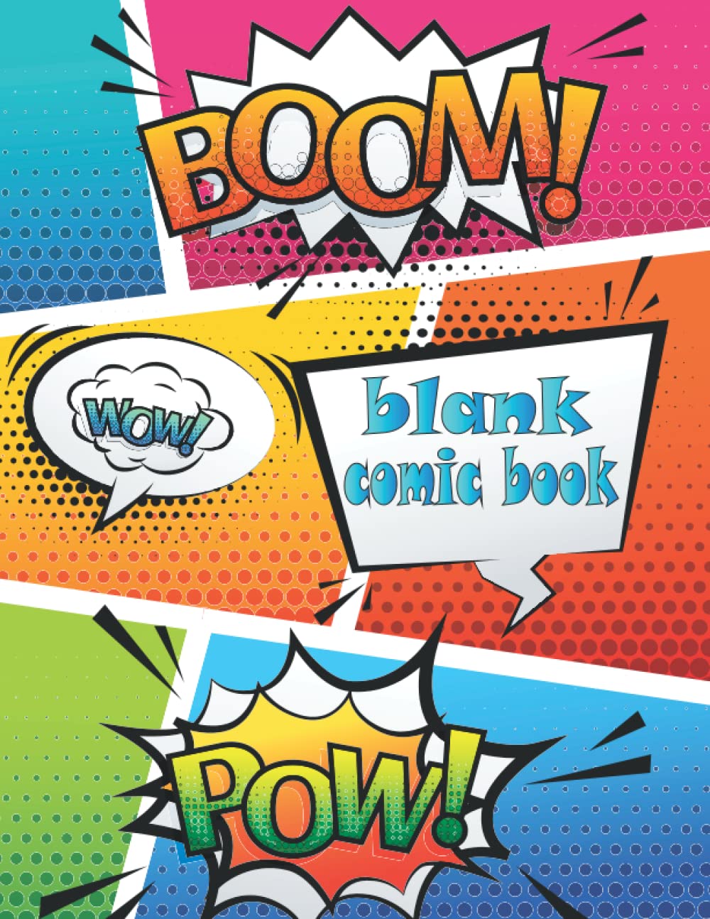 Blank Comic Book: Variety of Templates, 3-5 panel layouts