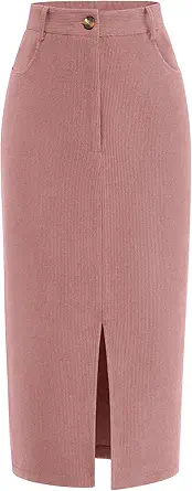 PRETTYGARDEN Corduroy Skirt Women Fall Fashion 2025 High Waisted Pencil Midi Skirts Business Casual Work Office Winter Outfit
