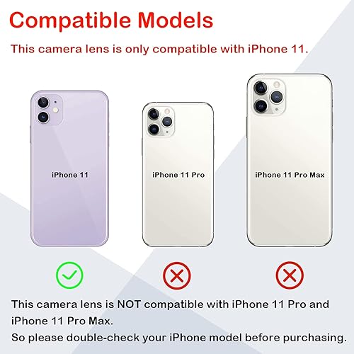 Miniatura 2 de Reemplazo de lente de cristal de la cámara trasera original OEM para iPhone 11 con adhesivo preinstalado incluye herramientas de reparación conjunto