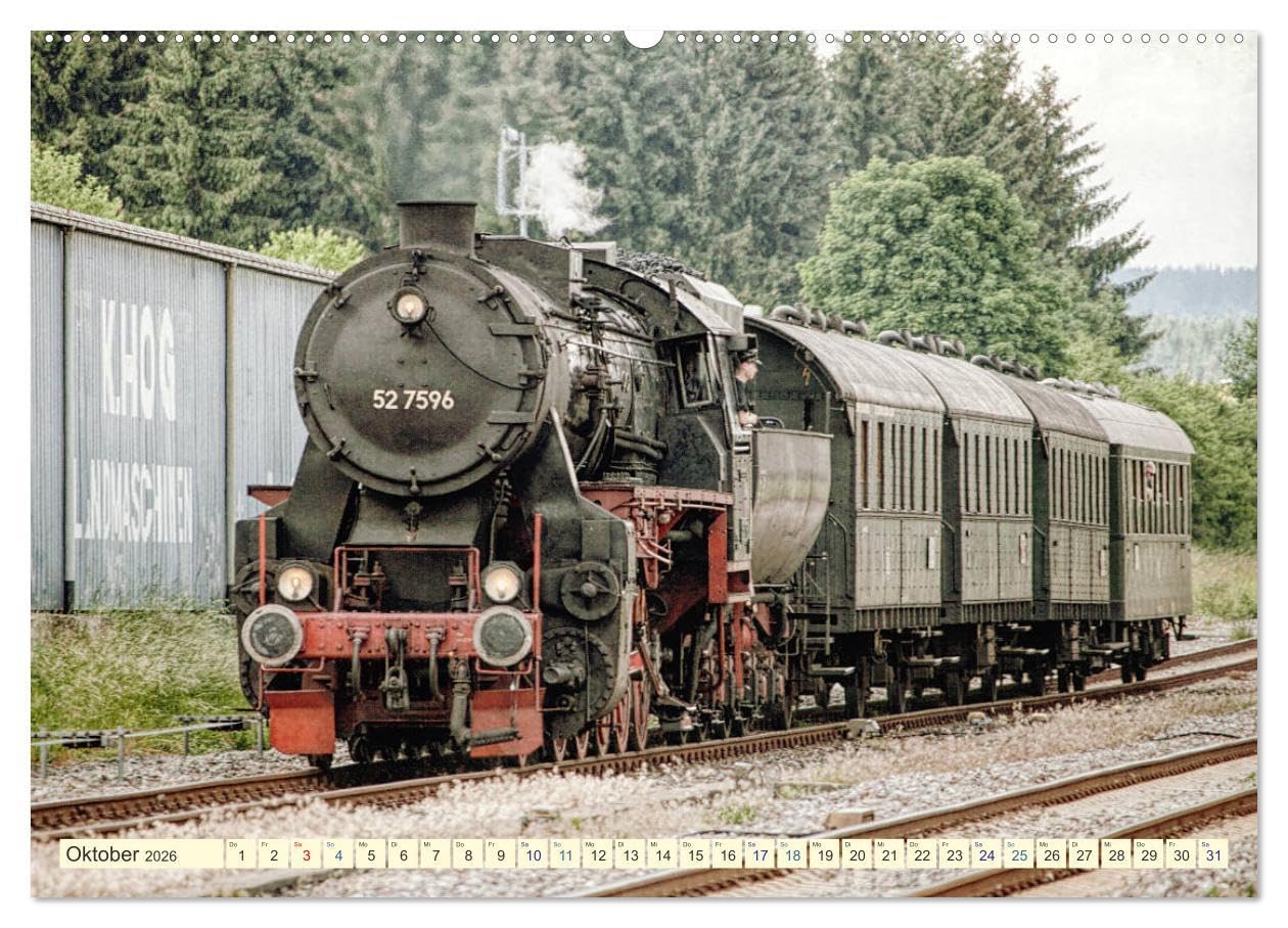 Dampfloks - eindrucksvolle Lokomotiven (hochwertiger Premium Wandkalender 2026 DIN A2 quer), Kunstdruck in Hochglanz: Dampfloks für Lokfans (CALVENDO Mobilitaet)