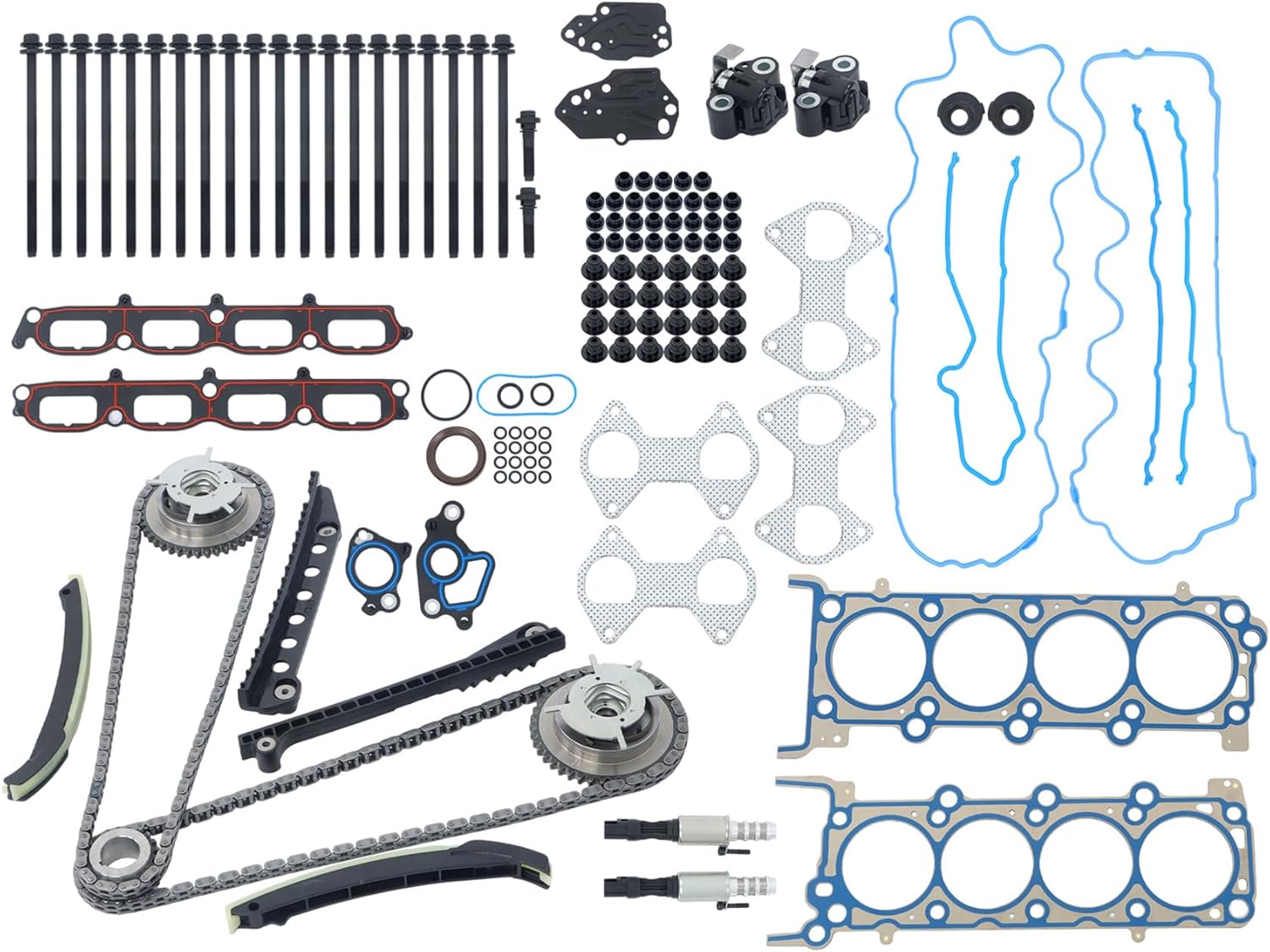 Silscvtt Timing Chain Cam Phaser and Head Gasket Bolts Set Replacement for Ford F150 Expedition Replacement for Lincoln Navigator 5.4L 2005-2006
