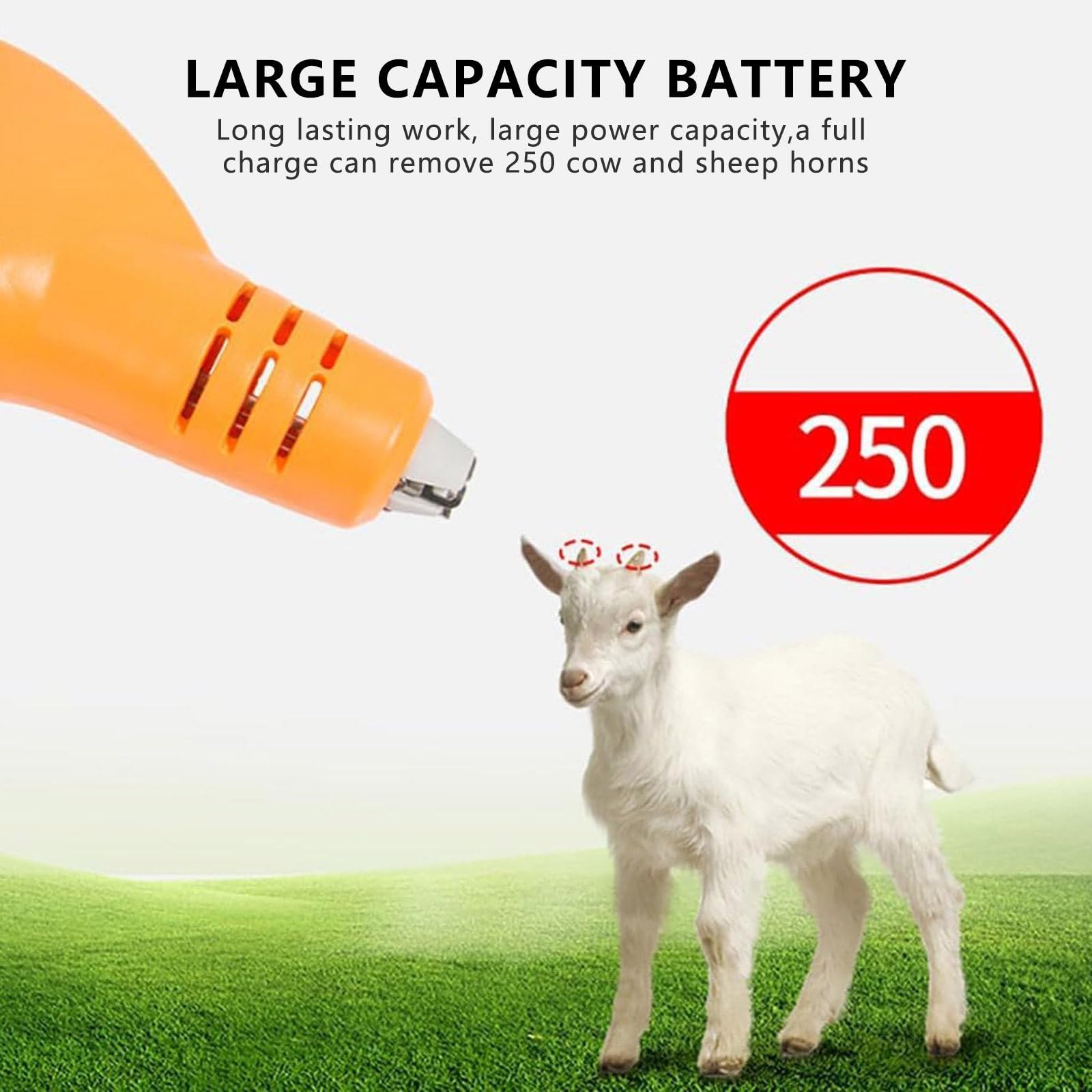 Dehorner Elettrico Portatile per Bovini E Ovini, con Schermo Digitale, Macchina Ricaricabile per La Rimozione del Riscaldamento delle Corna di Vitello E Agnello da Pascolo