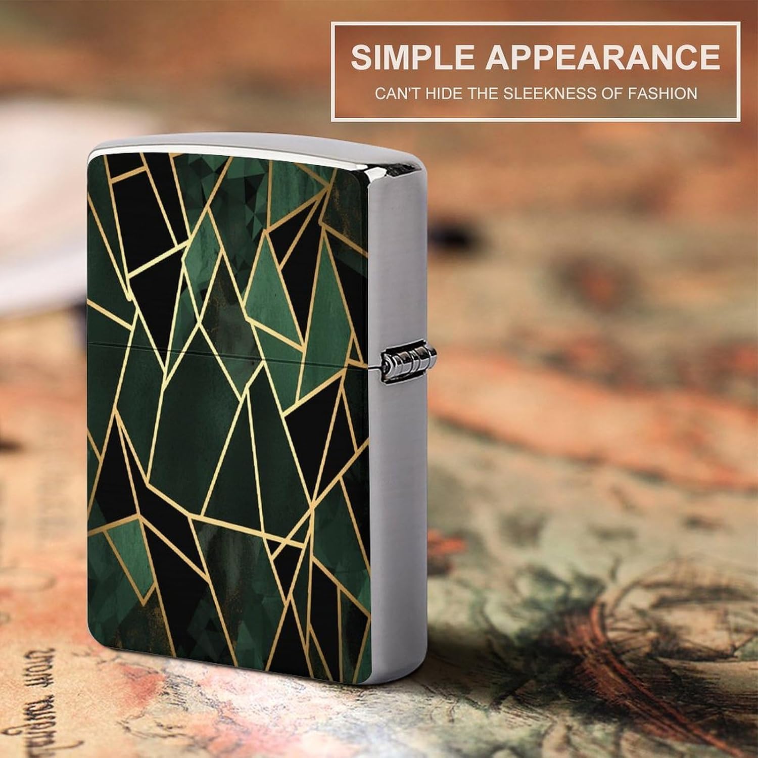 Black and Gold Geometric Lighter Case Cover Lighter Shell