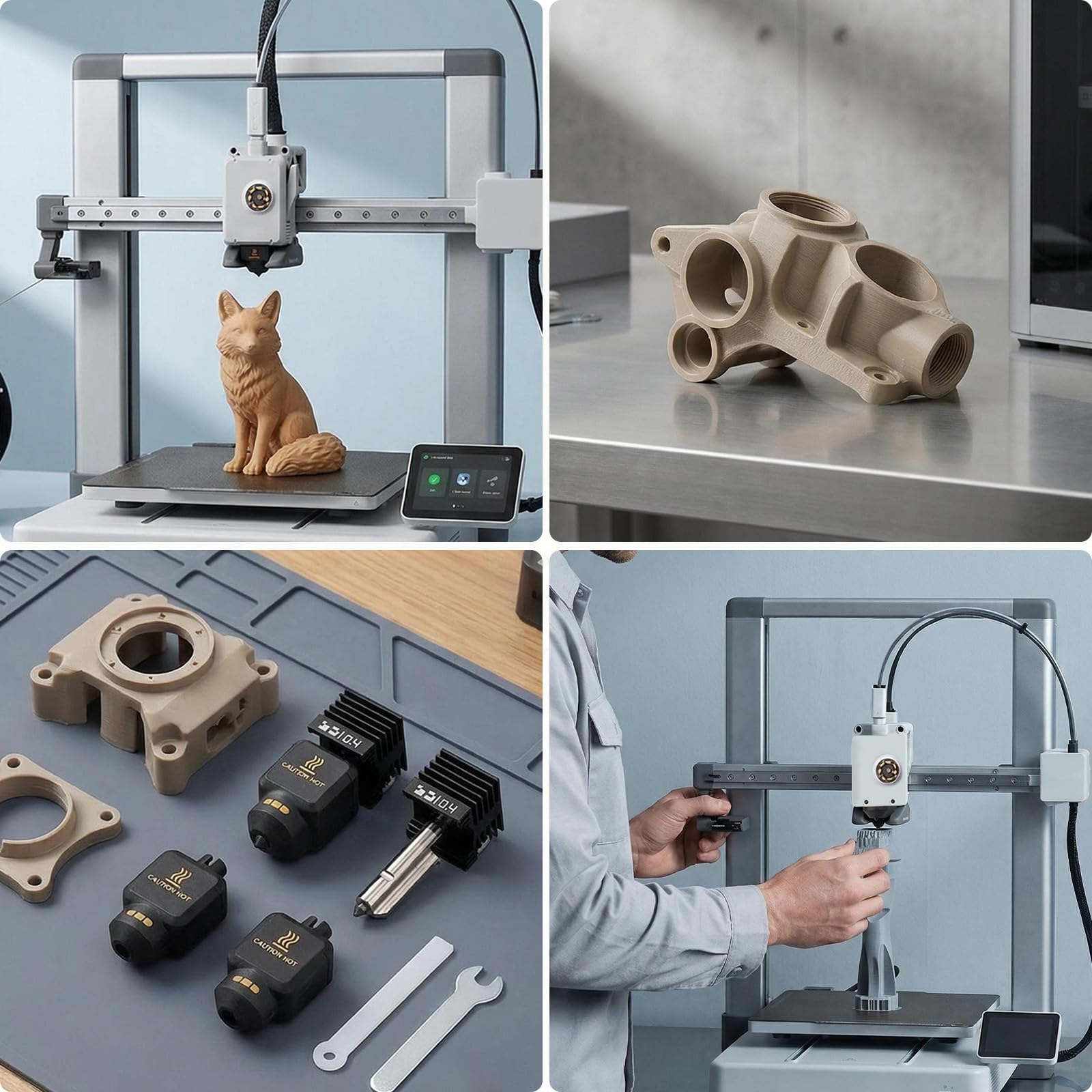 2er-Pack Aufgerüstetes 0,4 mm Hotend-Kit für Bambu Lab P2S, Inklusive Gehärteter Stahl-Düse Und Elektroplattierter Heizblock Mit 4 Silikon-Socken, 3D-Drucker-Zubehör kompatibel mit Bambu La