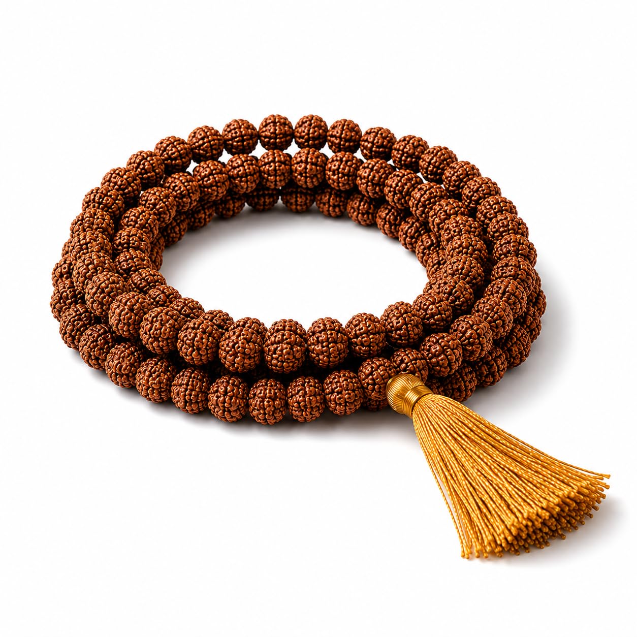 Natural 5 Mukhi Rudraksha Mala 108 Beads for Men & Women | Original Rudraksha Japa Mala for Meditation, Yoga, Puja & Mantra Chanting | Spiritual Shiv Blessing Necklace for Positive Energy-image-2