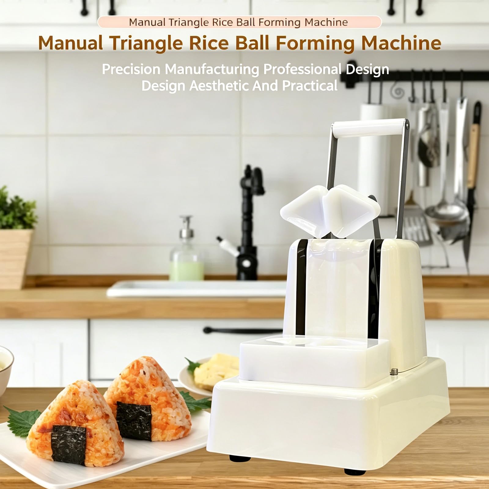 Máquina Comercial para Hacer Onigiri Triangular, Manual, Japonesa, con Molde Antiadherente Y Cuerpo De Acero Inoxidable, Ideal para Restaurantes Y Tiendas De Sushi