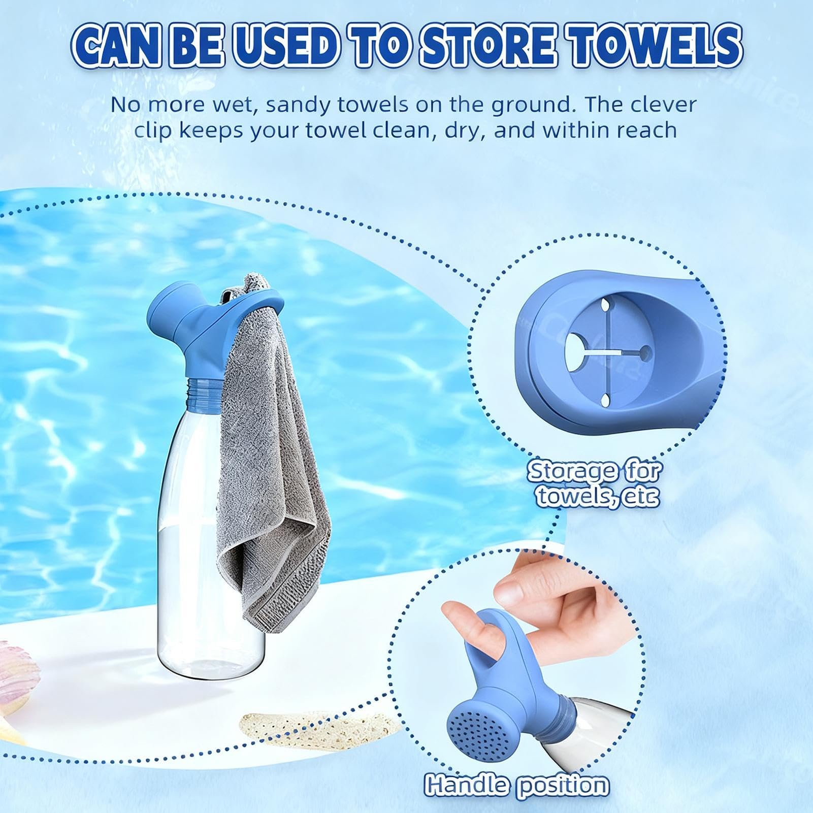 Bottiglie d'acqua per docce – doccetta portatile da campeggio, pompa di risciacquo per esterni, ugello doccia da viaggio, dispositivo di lavaggio, soffione doccia portatile per pesca, campeggio