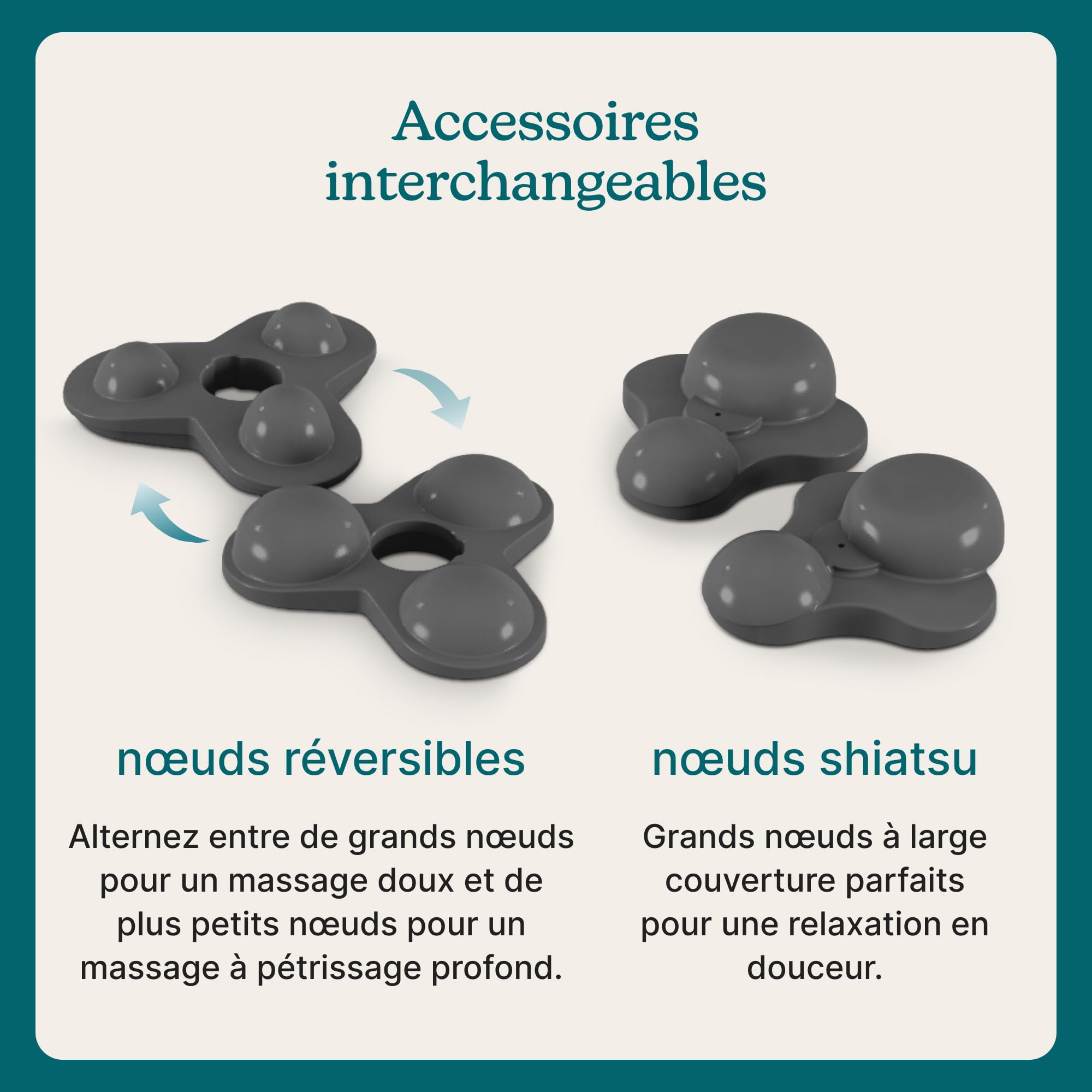 Homedics ModMassage Coussin Shiatsu, Cou, Dos & Épaules, USB-C, 2 Têtes | Coussin De Massage Shiatsu Corps Entier, Appareil De Massage Dos Nuque Pieds, 2 Têtes Interchangeables, Chaud & Froid, USB-C
