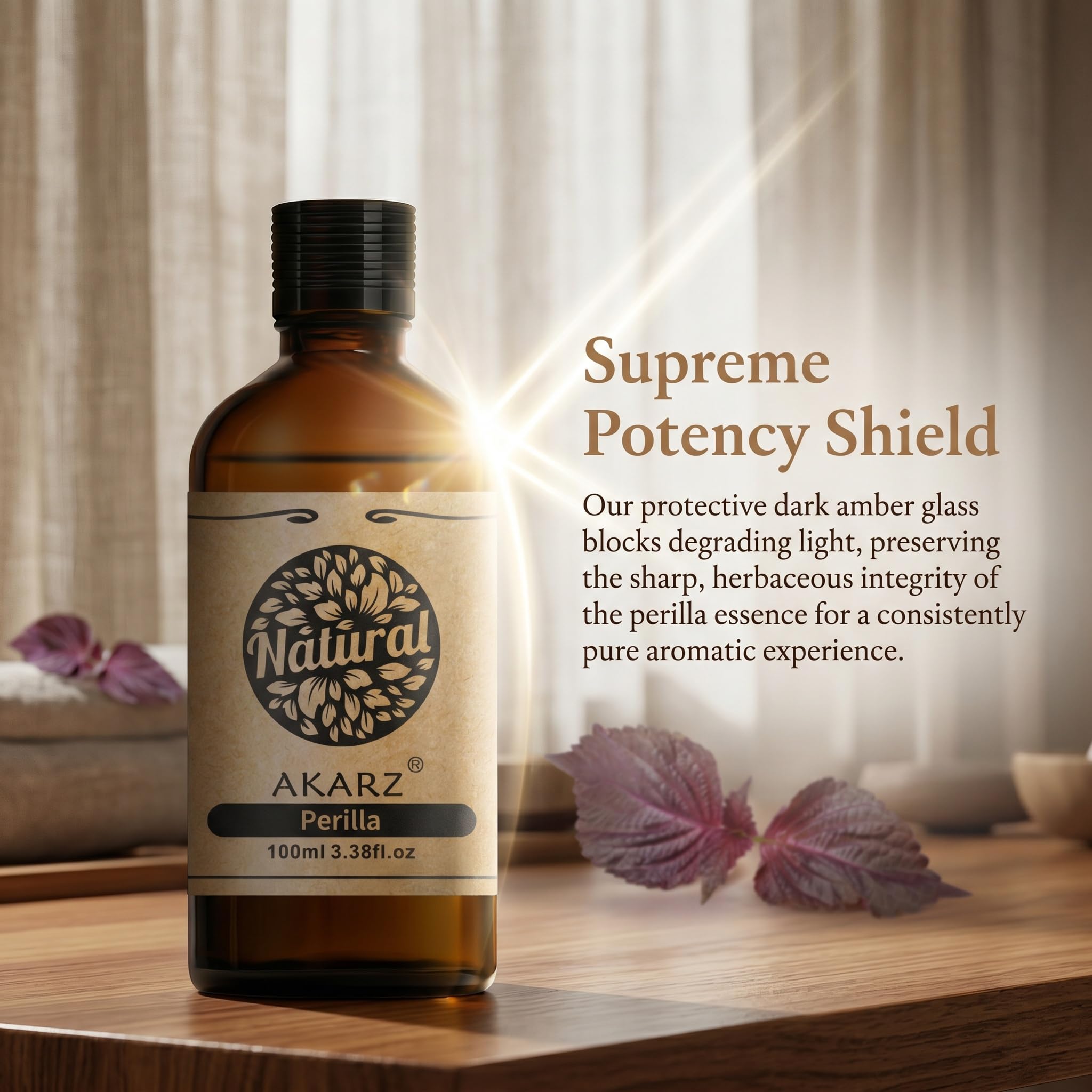 AKARZ 100ml Olejek esencjny z Perilly - Naturalny olejek aromatyczny do dyfuzorów, lamp aromatycznych i aromatów pomieszczeń