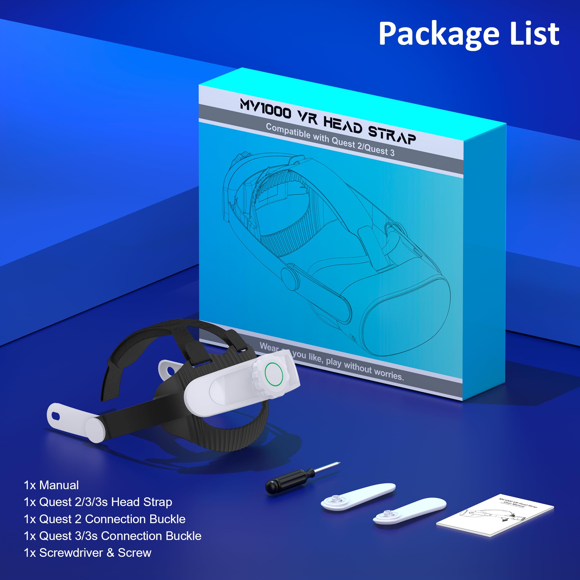 HELLCOOL Headstrap Kompatibel mit Meta Quest 3S/Quest 3/Quest 2 - Head Strap Zubehör für Meta Quest 2/3/3S - Elite Headstrap mit Komfort, Reduzieren Sie Gesichtsstress, Leichtgewicht, Ergonomisch