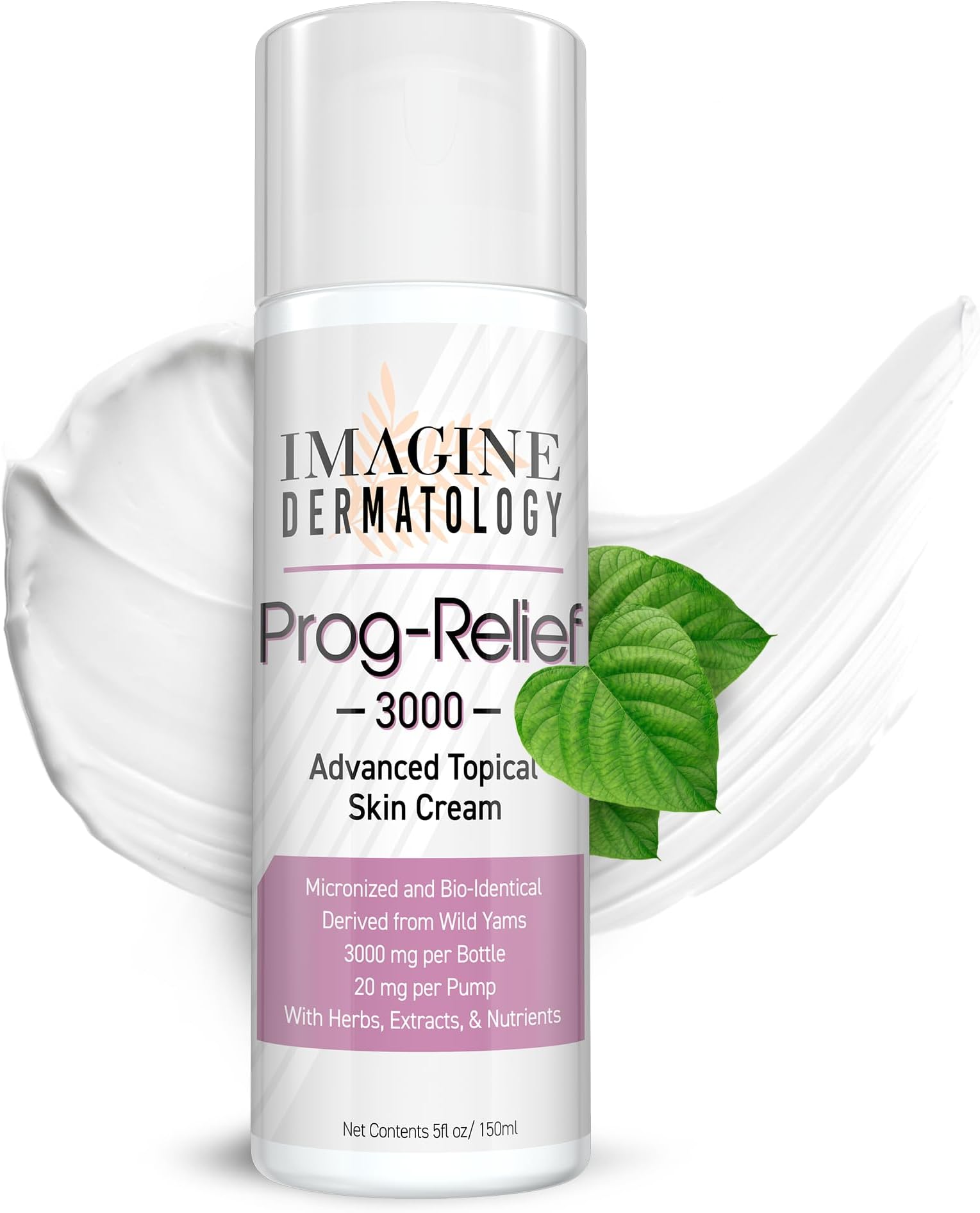 Bio-Identical Progesterone USP 3000mg 50% More Value Size 5floz Wild Yam 1Pump=1Dose Pro-Relief Cream Paraben Free 150ml 150pumps No Risk, Return Unused Portion for Any Reason Within 90 Days
